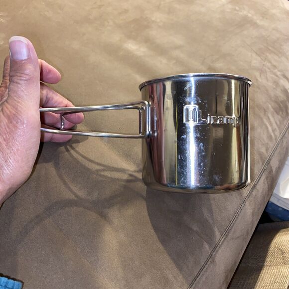 Olicamp Stainless Steel Camping Mug Pot Folding Handles Backpacking Hiking - Picture 2 of 11
